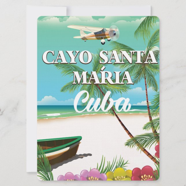 Invitation Affiche de vacances de plage cubaines Cayo Santa M (Devant)
