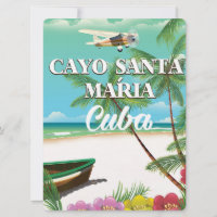 Affiche de vacances de plage cubaines Cayo Santa M