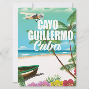 Invitation Affiche de vacances sur la plage de Cayo Guillermo