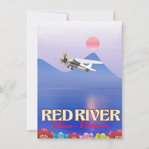 Invitation Affiche de vacances sur la rivière Rouge au Cambod
