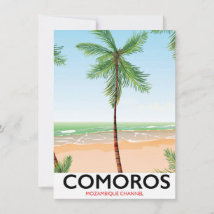 Invitation Affiche de vacances sur l'île des Comores.