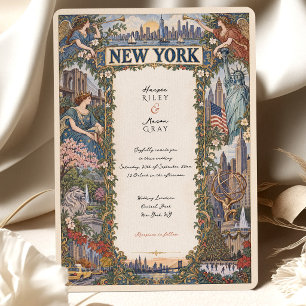 Invitation Affiche de voyage à New York pour mariage