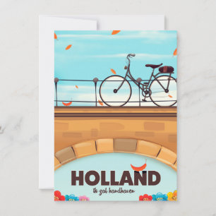Invitation Affiche de voyage à vélo Hollande "Ik zal handhave