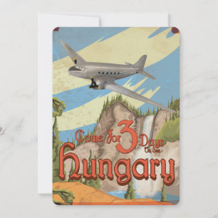 Invitation Affiche de voyage ancienne de Hongrie