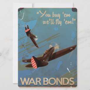 Invitation Affiche de voyage classique vintage WW2