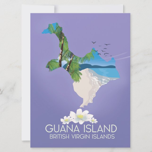 Invitation Affiche de voyage de l'île de Guana Îles Vierges b (Devant)
