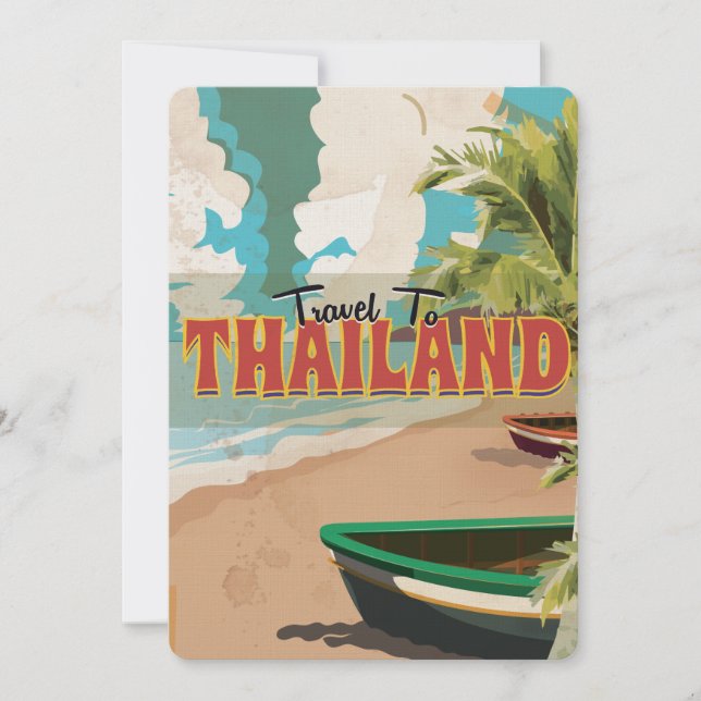 Invitation Affiche de voyage de mariage en Thaïlande (Devant)