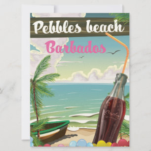 Invitation Affiche de voyage de style vintage de la plage de