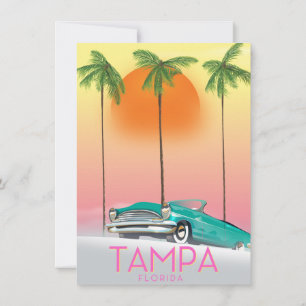 Invitation Affiche de voyage de style vintage Tampa Floride
