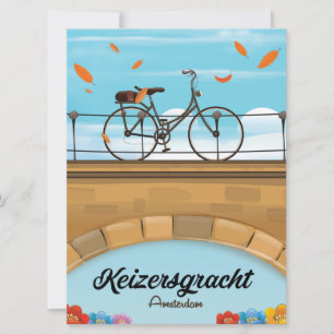 Invitation Affiche de voyage du canal Keizersgracht Amsterdam