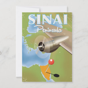 Invitation Affiche de voyage en avion de la péninsule du Sina