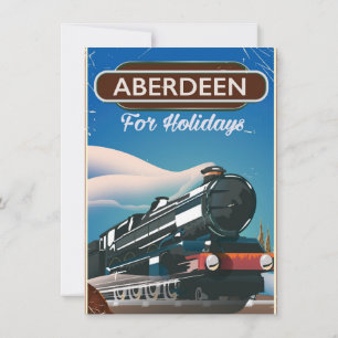 Invitation Affiche de voyage en train vintage Aberdeen Écosse