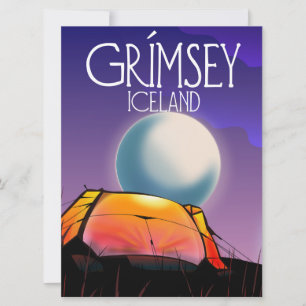 Invitation Affiche de voyage Grímsey Islande