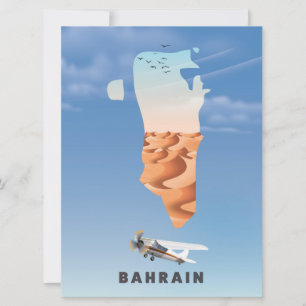 Invitation Affiche de voyage illustrée de Bahreïn.