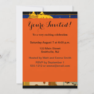 Invitation Affiche de voyage Inde art indien vintage