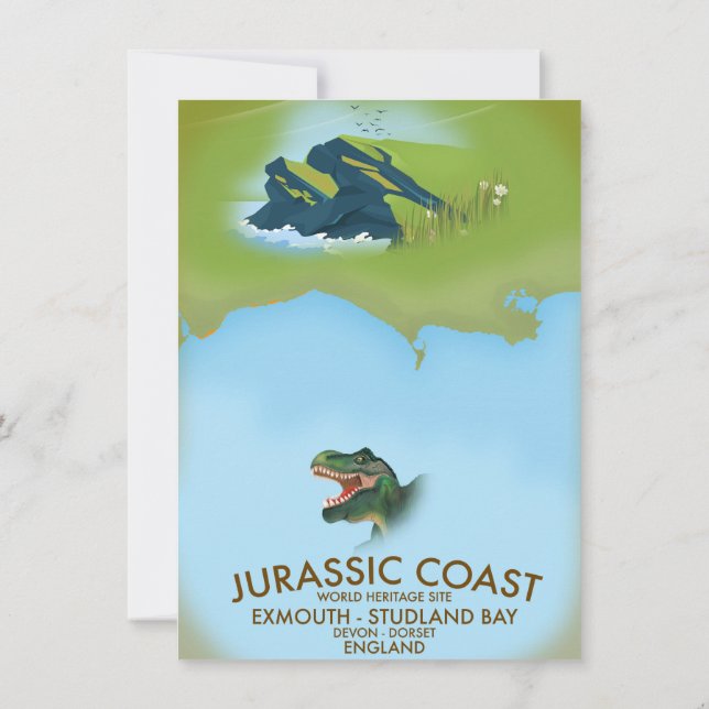 Invitation Affiche de voyage Jurassic Coast Angleterre côte s (Dos)