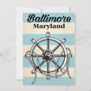 Invitation Affiche de voyage nautique vintage Baltimore Maryl