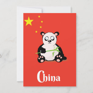 Invitation Affiche de voyage Panda Chine.