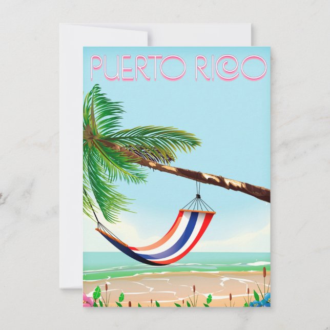 Invitation Affiche de voyage pour hamac à Porto Rico (Dos)