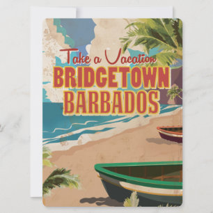 Invitation Affiche de voyage vintage Bridgetown, Barbade
