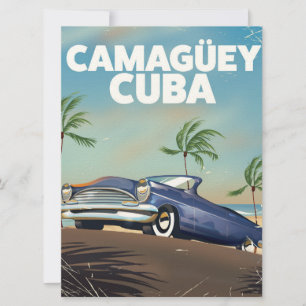 Invitation Affiche de voyage vintage Camagüey Cuba