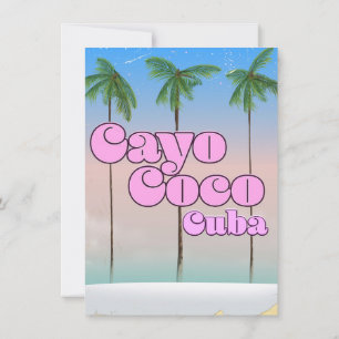 Invitation Affiche de voyage vintage Cayo Coco Cuba