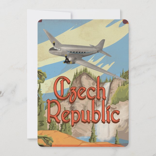 Invitation Affiche de voyage vintage République tchèque (Devant)