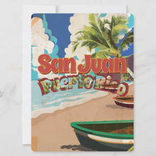 Invitation Affiche de voyage vintage San Juan Porto Rico
