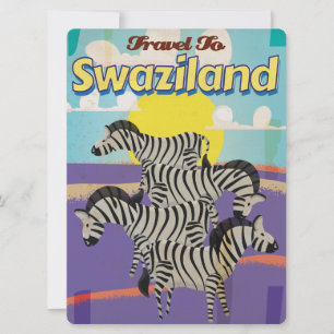 Invitation Affiche de voyage vintage Swaziland