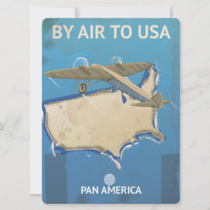 Invitation Affiche de voyage vintage USA