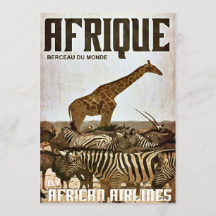 Invitation Affiche du tourisme en Afrique