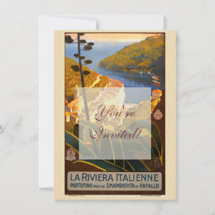 Invitation Affiche italienne Riviera Europe Italy Travel