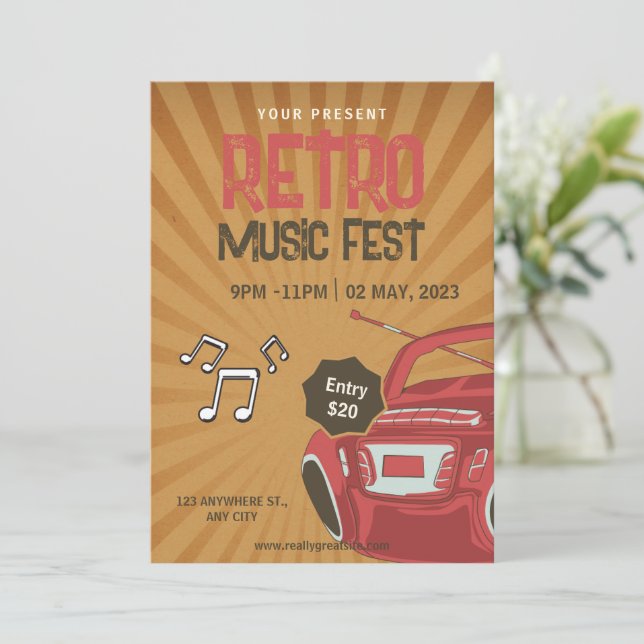 Invitation Affiche pour le festival de musique rétro, Invitat (Debout devant)