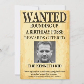Invitation Affiche Recherchée du Vieux-Ouest 🤠 50e anniversa