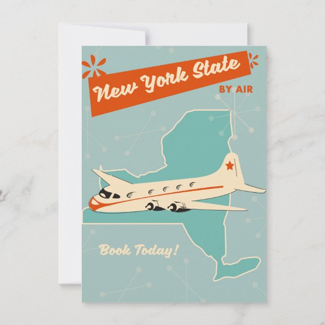 Invitation Affiche rétro de l'État de New York. (Dos)