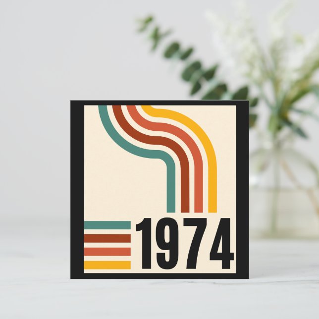 Invitation Affiche Rétro Vintage 1974 50e Anniversaire (Debout devant)