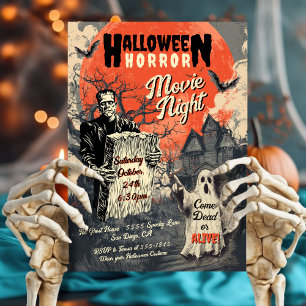 Invitation Affiche rétrospective du film d'horreur de Hallowe