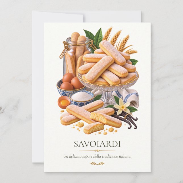 Invitation Affiche Savoiardi – Vintage Italian Dessert (Devant)