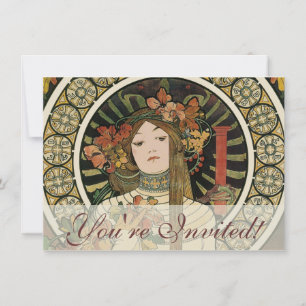 Invitation Affiche vintage Alfonse Mucha Trappistine Nouveau