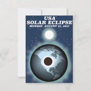 Invitation Affiche vintage de l'éclipse solaire USA 2017