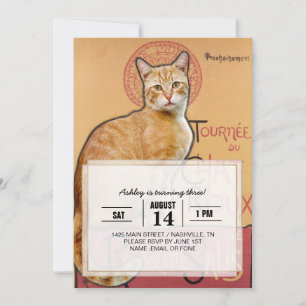 Invitation    Affiche vintage de style français représentant 