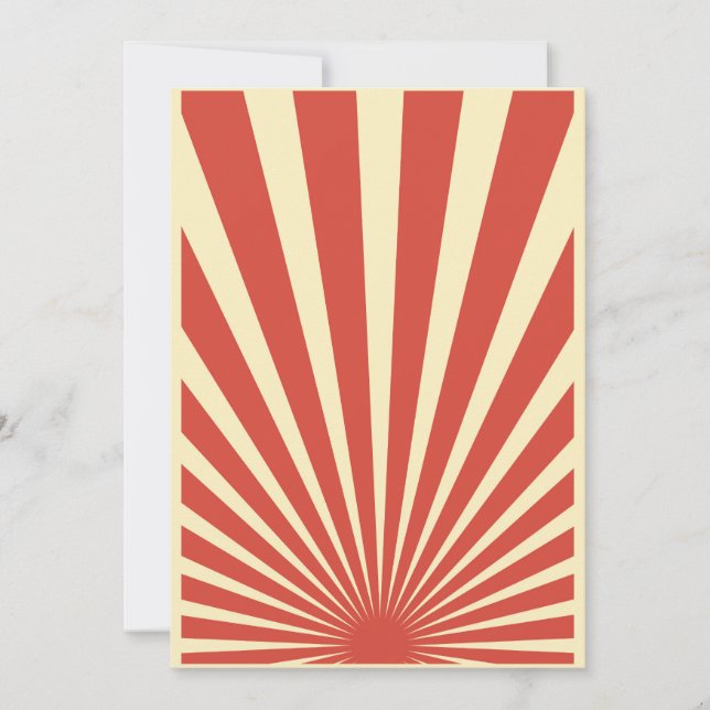 Invitation affiches vintages de sunburst bleu (Devant)