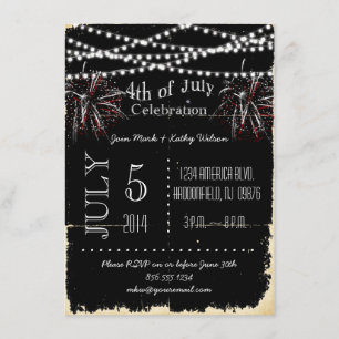 Invitation affligée de partie de feux d'artifice 4