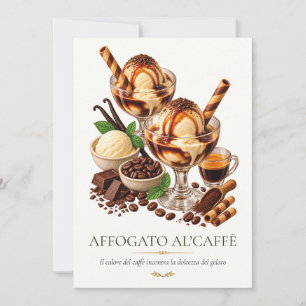 Invitation Affogato al'caffè – Vintage Italian Dessert