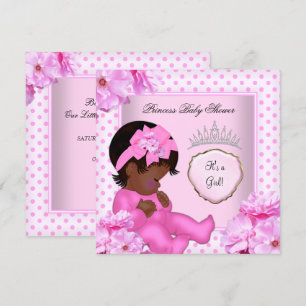 Invitation Africain Américain Baby shower fille Sweet Baby