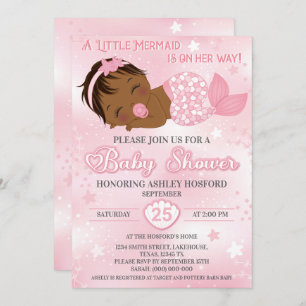 Invitation Africaine Américaine Baby Girl Shower