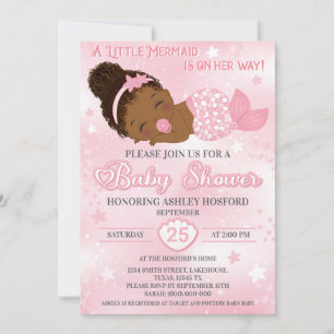 Invitation Africaine Américaine Baby Girl Shower