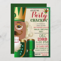 African American Ethnic Nutcracker Holiday Invita