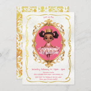 Invitation African American Gold Rose Princess
