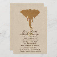African Safari Brown Wild Elephant Vintage Wedding